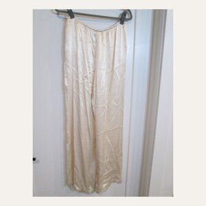 DISSH MYA Cream Satin Wide Leg Pants Size 6 Drawstring Waist
